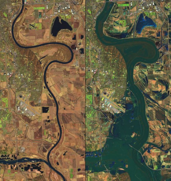 NASA photo images of flooding in Nebraska.