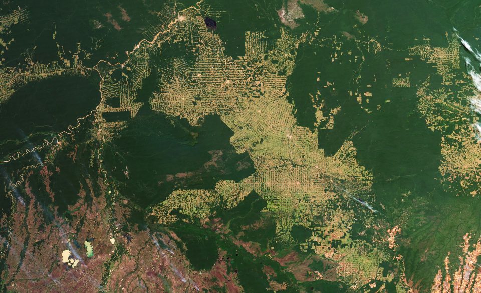Satellite photo of Amazon deforestation