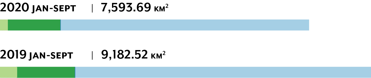 Bar graph of deforestation by land tenure