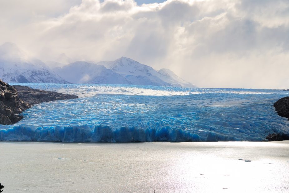 glacier's edge at sea