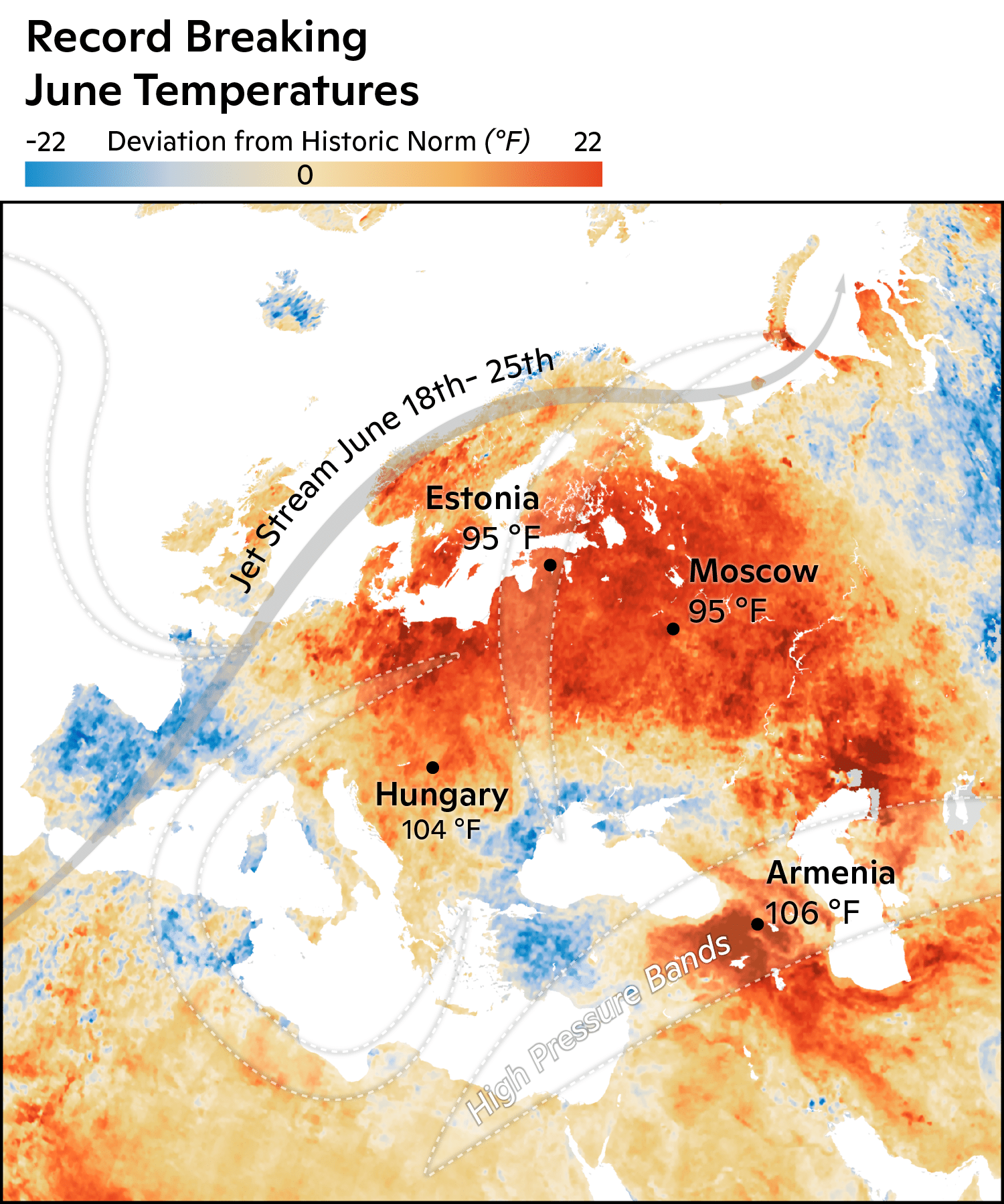 jet stream over europe causing June 2021 heat wave