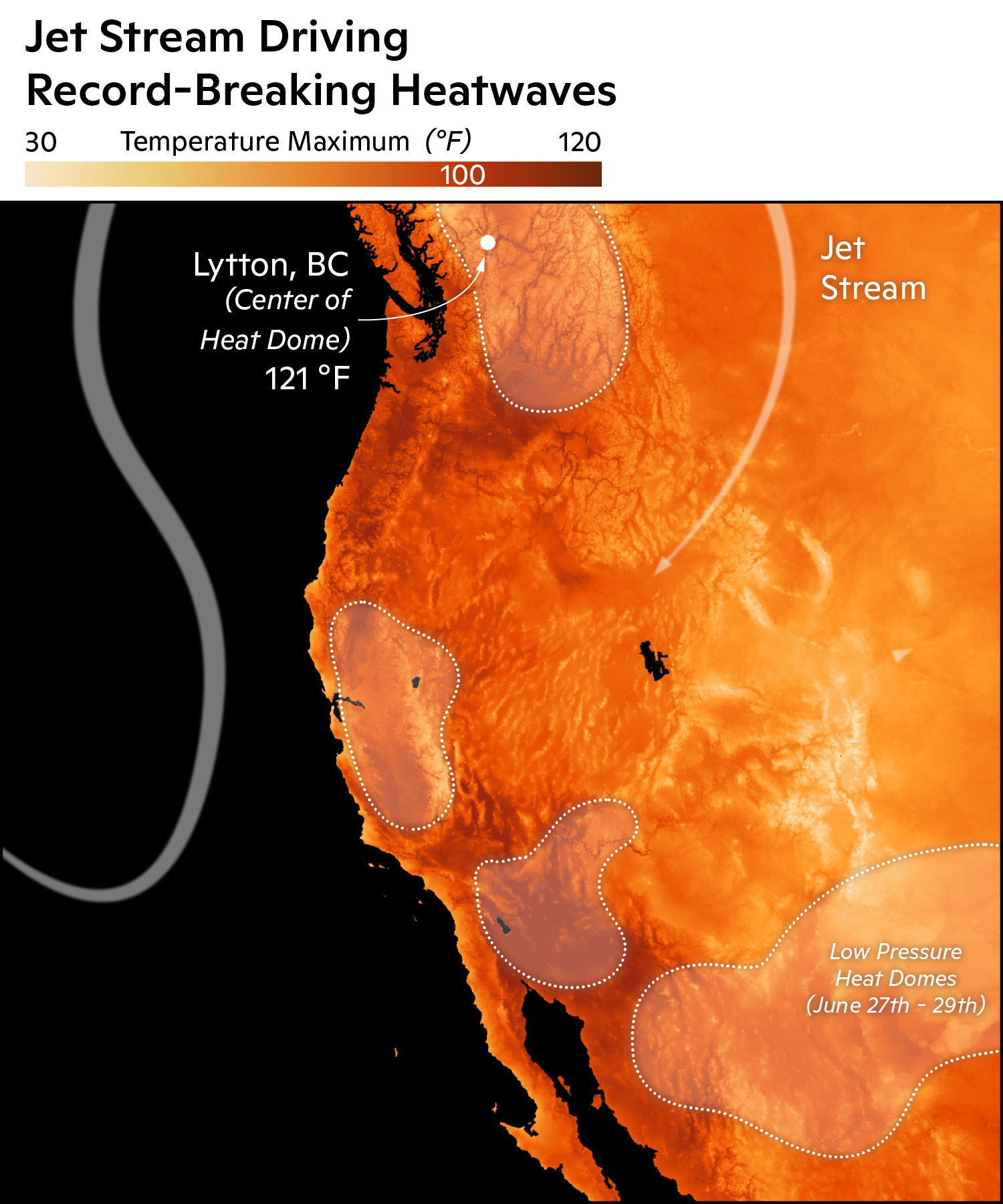 jet stream block causing heat dome in pacific northwest