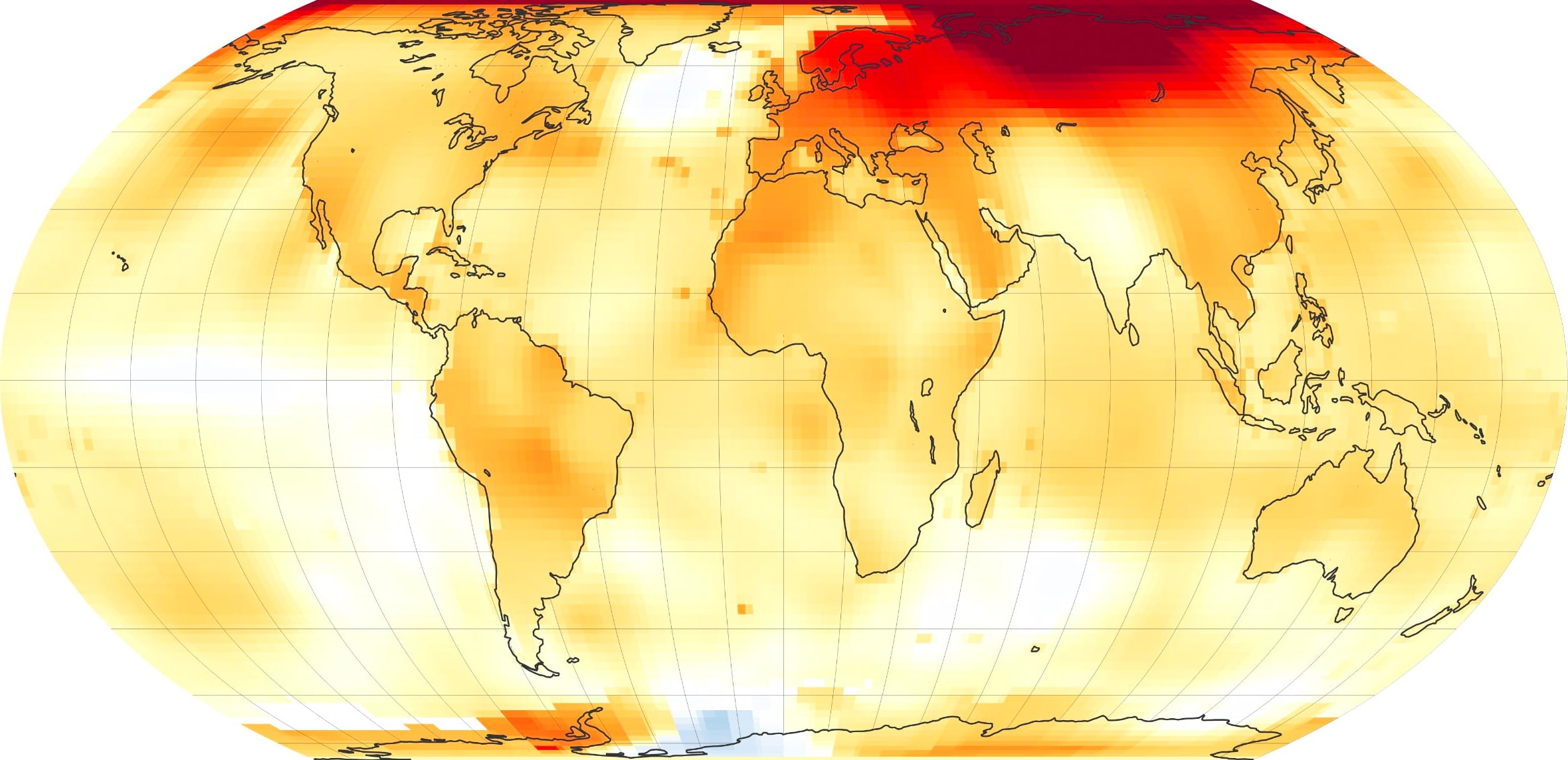 NASA temperature anomalies map 2020
