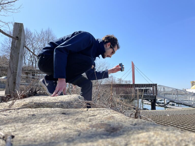dominick dusseau measures stormdrain outfall
