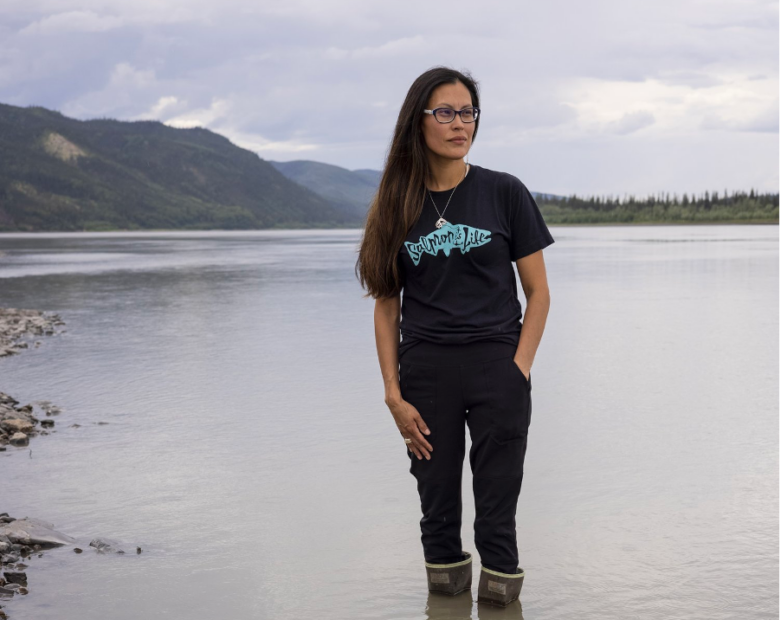 Brooke Woods standing in ankle-deep water