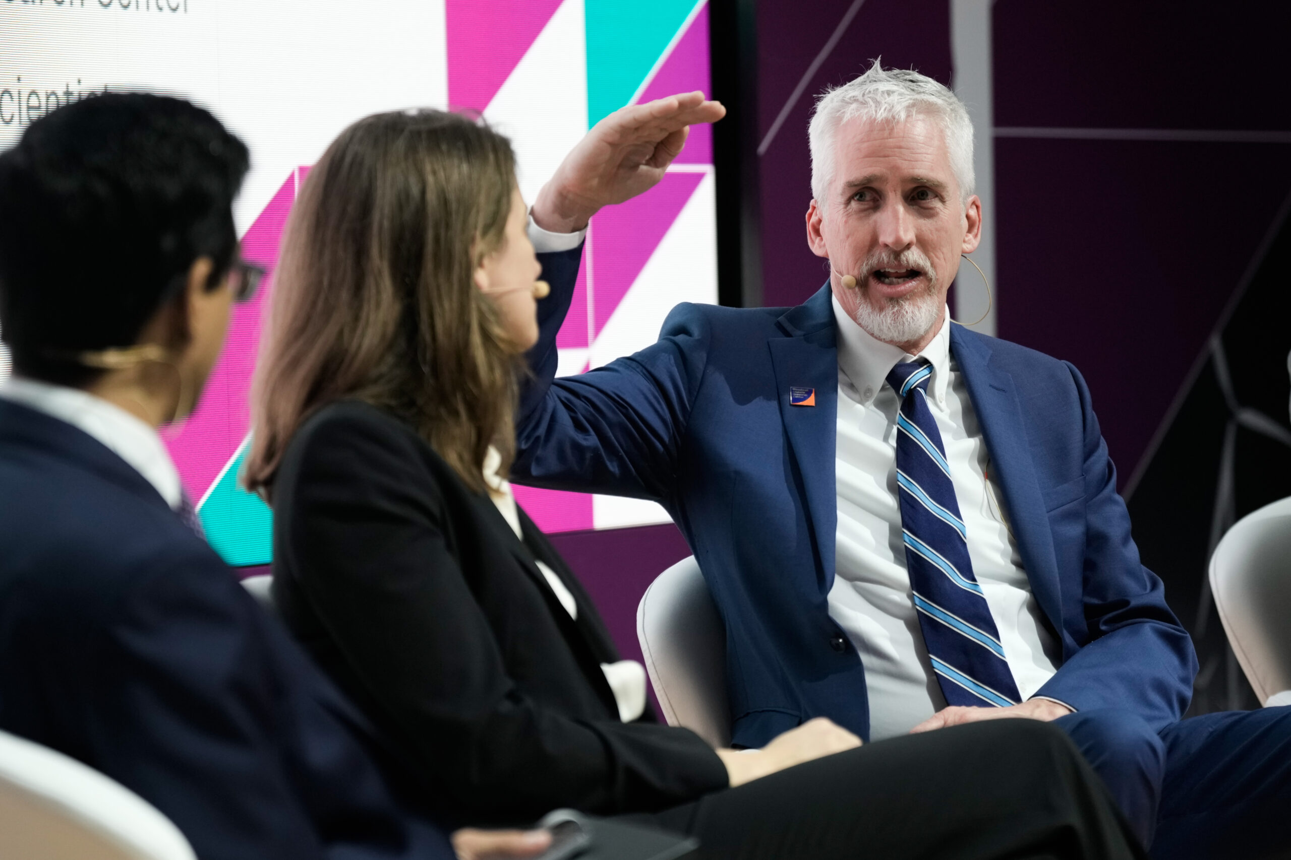 max holmes at a panel at ceraweek