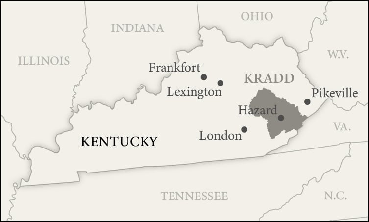 Kentucky River Area Development District location map