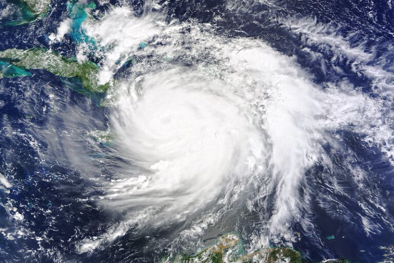 satellite image of a hurricane