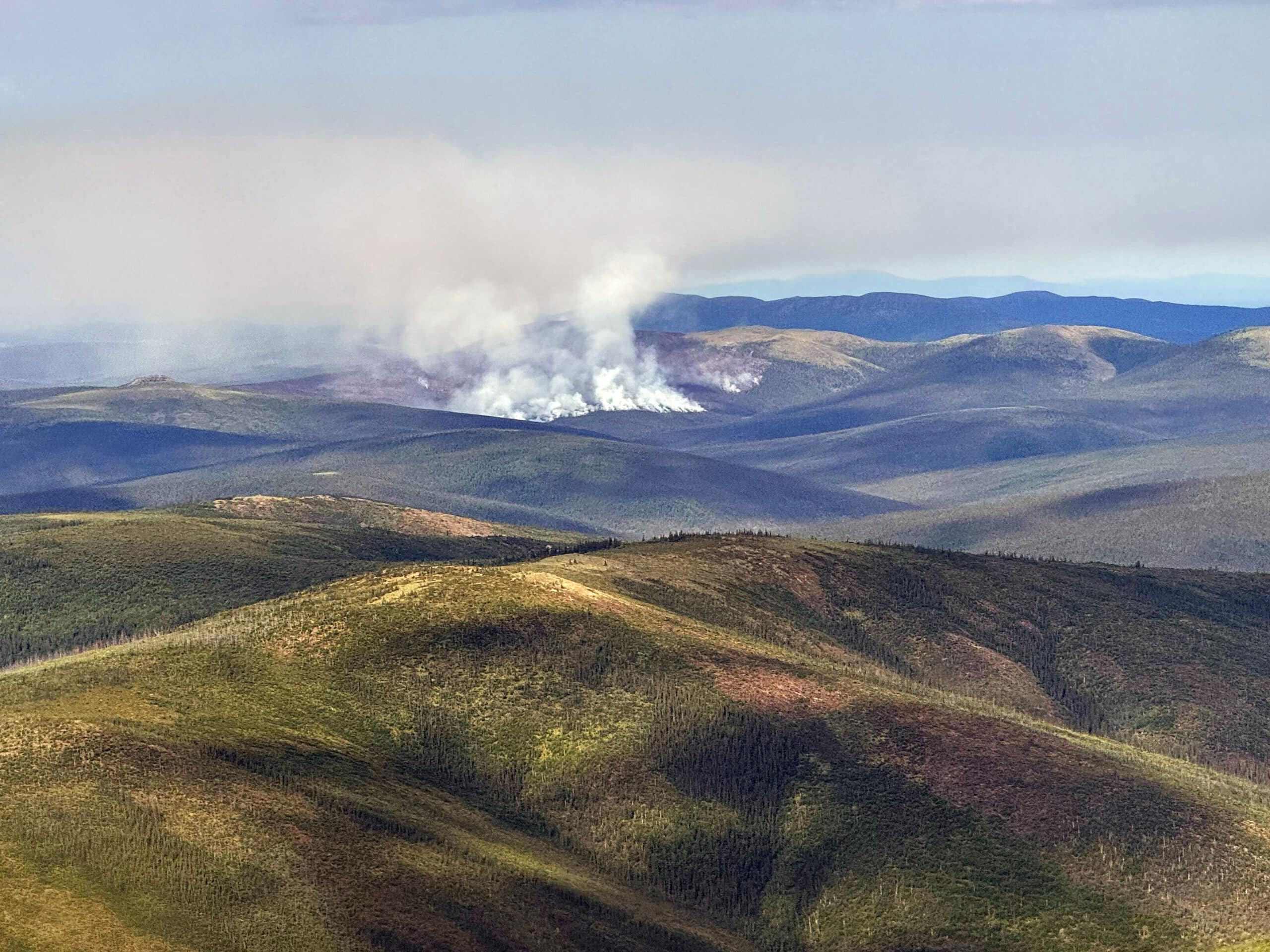 fire over yukon flats aerial photo