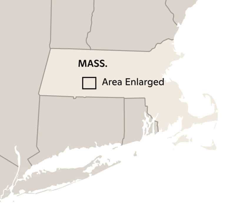 Chicopee location on Massachusetts state map