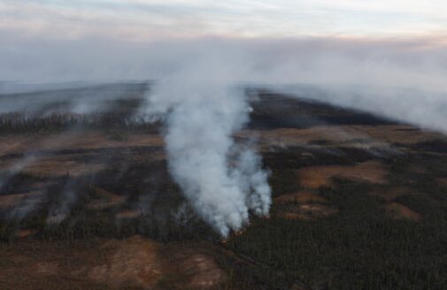 fire burning near scotty creek research station