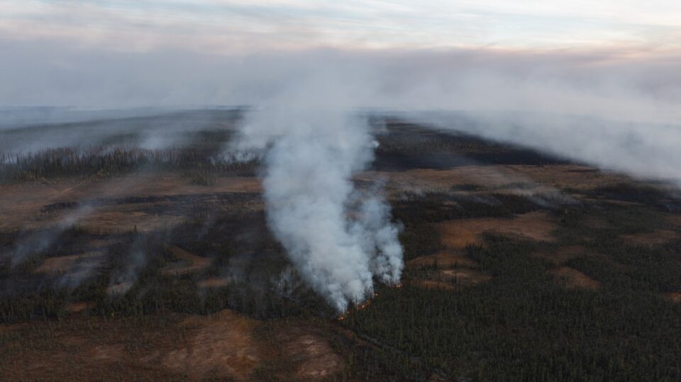 fire burning near scotty creek research station