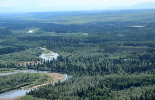 Aerial view of Yukon Flats National Wildlife Refuge.