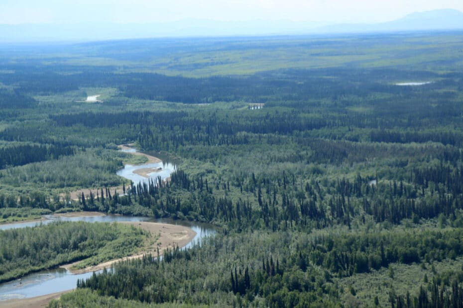 Aerial view of Yukon Flats National Wildlife Refuge.