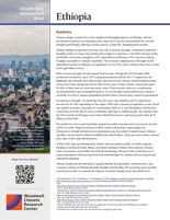 Cover page of the Ethiopia risk assessment brief