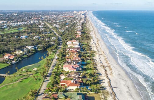Aerial view of Ponte Vedra Beach in Jacksonville, Florida. Photo by Trace Rouda