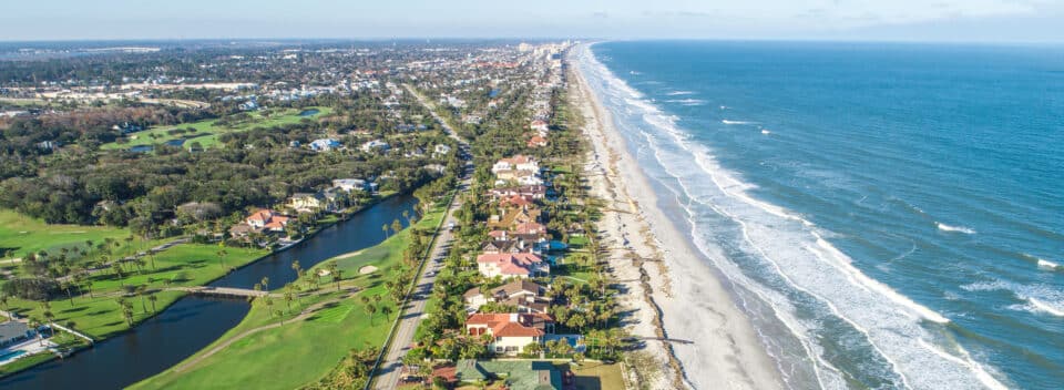 Aerial view of Ponte Vedra Beach in Jacksonville, Florida. Photo by Trace Rouda