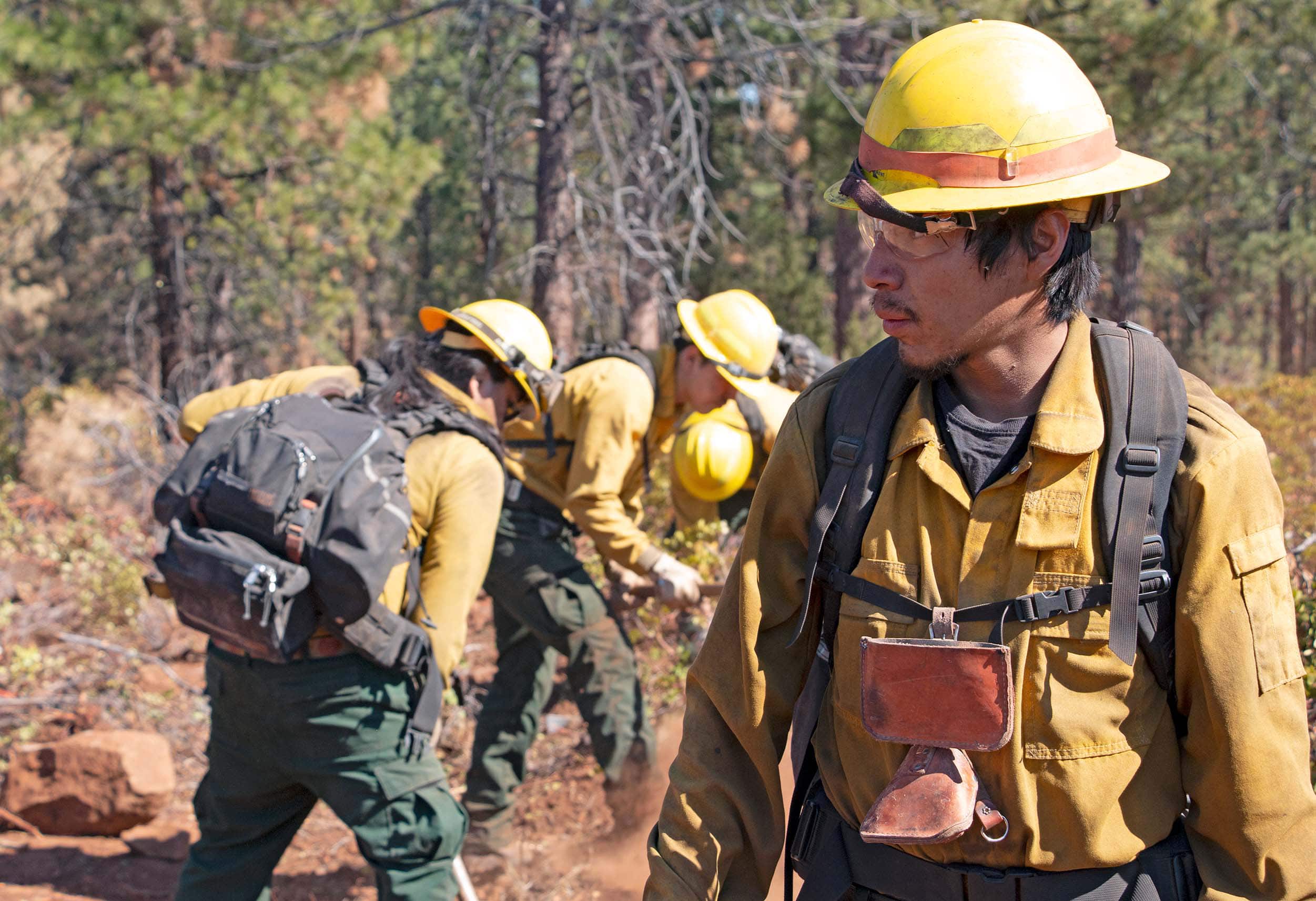 Bureau of Land Management Alaska Fire Service contract hand crew made up of firefighters from Alaska communities of Tanana, Minto, Nenana, Mountain Village, and Marshall. Photo by Beth Ipsen / Bureau of Land Management Alaska Fire Service