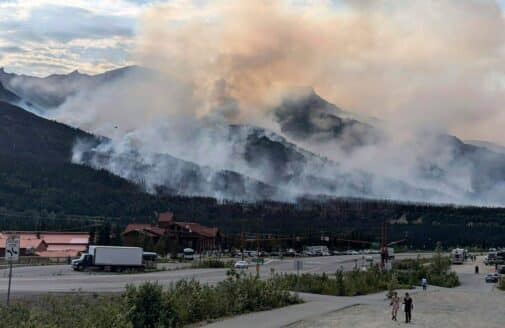 A wildfire burns near Denali National Park in Alaska during the summer of 2024. Photo by the National Park Service.