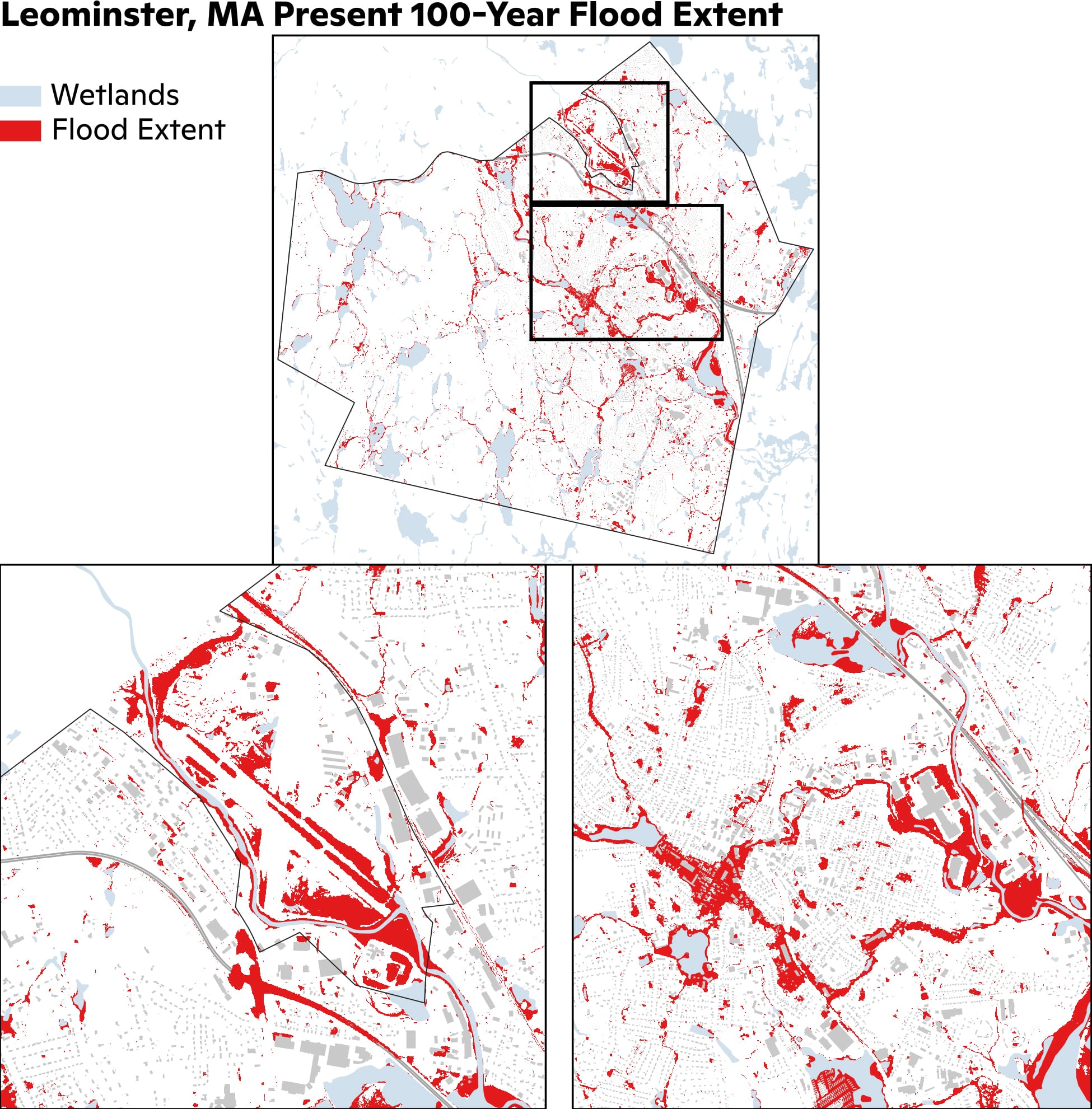 Present-Day 100-Year Flood maps