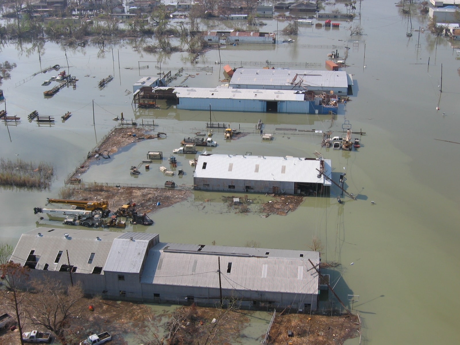 Flooded areas in Venice, LA after Katrina