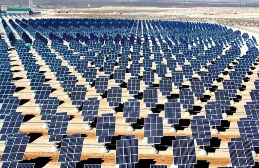solar plant in a desert
