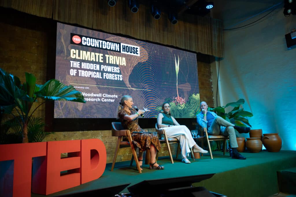 Frances seymour speaks on a panel about tropical forests